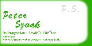 peter szvak business card